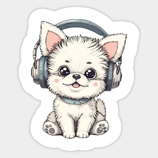 Cat with headphone animation Sticker